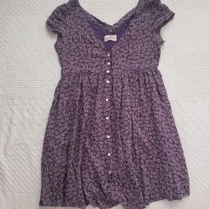 Ralph Lauren Denim and Supply Floral Purple Cap Sleeve Baby Doll Dress Medium